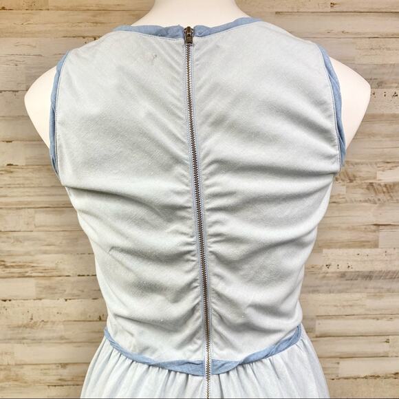 Levi’s Made and Crafted Chambray Splash Dress Womens Size 0 Blue with Pockets - Picture 9 of 14